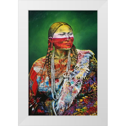 Arapaho Queen 1 White Modern Wood Framed Art Print by Stevenson, Graeme
