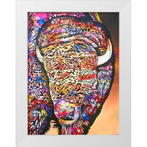 Buffalo Soldier White Modern Wood Framed Art Print by Stevenson, Graeme