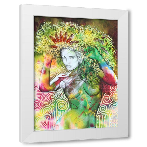 Frolic On The Green White Modern Wood Framed Art Print by Stevenson, Graeme