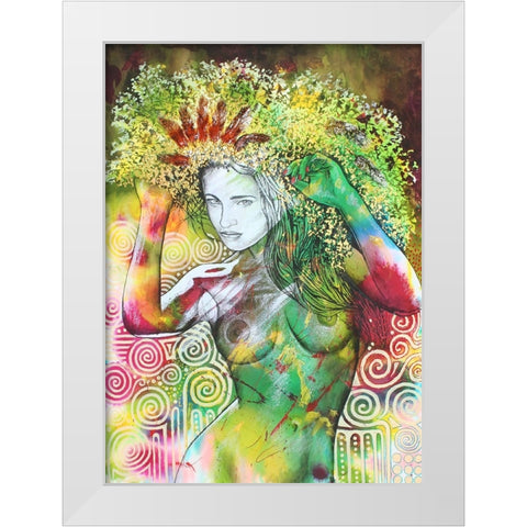 Frolic On The Green White Modern Wood Framed Art Print by Stevenson, Graeme