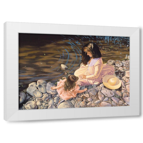 Stream Of Light White Modern Wood Framed Art Print by Stevenson, Graeme