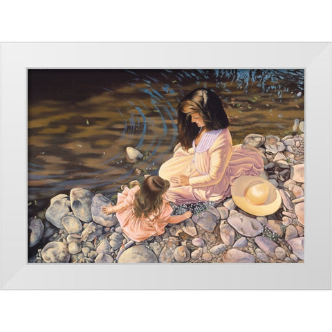 Stream Of Light White Modern Wood Framed Art Print by Stevenson, Graeme