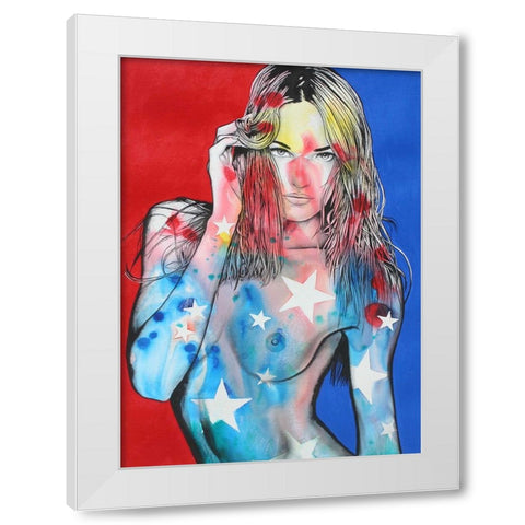 Stripes White Modern Wood Framed Art Print by Stevenson, Graeme