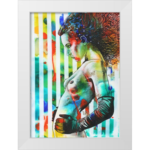 What Attitude White Modern Wood Framed Art Print by Stevenson, Graeme