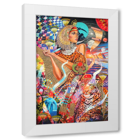 Seshat White Modern Wood Framed Art Print by Stevenson, Graeme