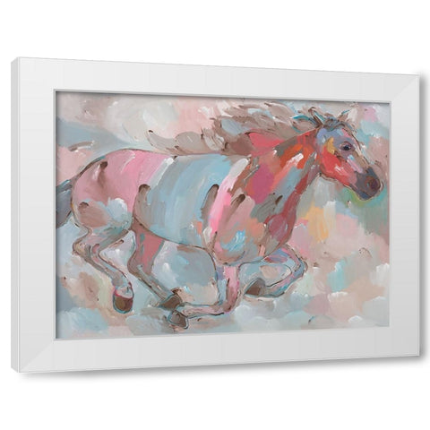 Forever Forward White Modern Wood Framed Art Print by Khorasani, Hooshang