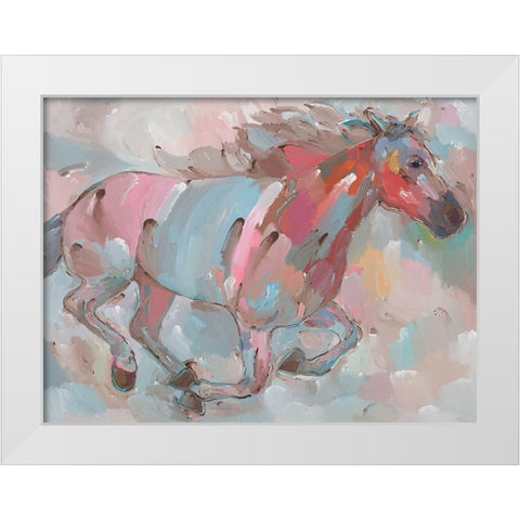 Forever Forward White Modern Wood Framed Art Print by Khorasani, Hooshang