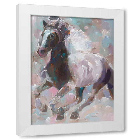Moonlight Runner White Modern Wood Framed Art Print by Khorasani, Hooshang
