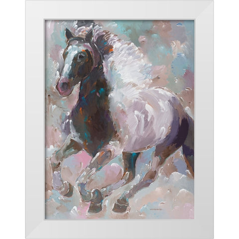 Moonlight Runner White Modern Wood Framed Art Print by Khorasani, Hooshang