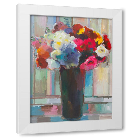 Touch of Blue White Modern Wood Framed Art Print by Khorasani, Hooshang