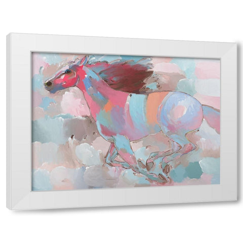 Racing the Wind White Modern Wood Framed Art Print by Khorasani, Hooshang