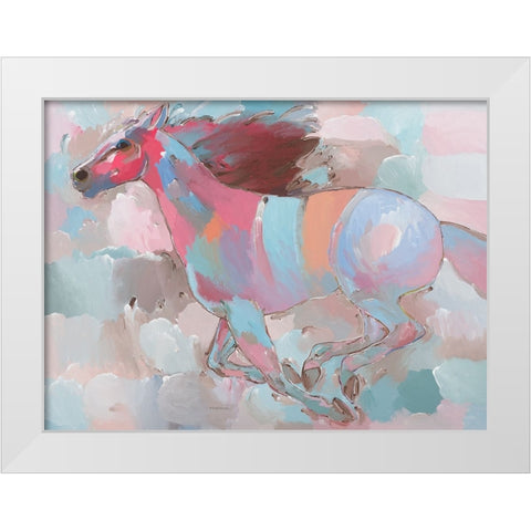 Racing the Wind White Modern Wood Framed Art Print by Khorasani, Hooshang