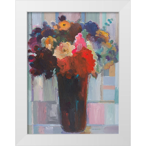 Touch of Pink White Modern Wood Framed Art Print by Khorasani, Hooshang