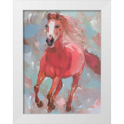 Blazing Runner White Modern Wood Framed Art Print by Khorasani, Hooshang