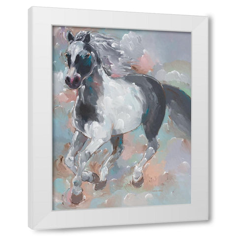 Smoky Runner White Modern Wood Framed Art Print by Khorasani, Hooshang
