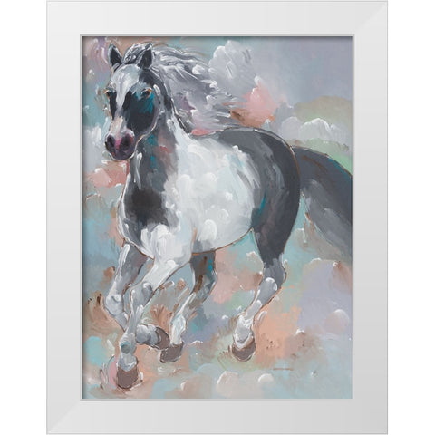 Smoky Runner White Modern Wood Framed Art Print by Khorasani, Hooshang
