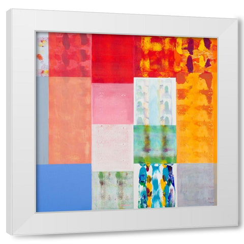 Patch of Color White Modern Wood Framed Art Print by Khorasani, Hooshang
