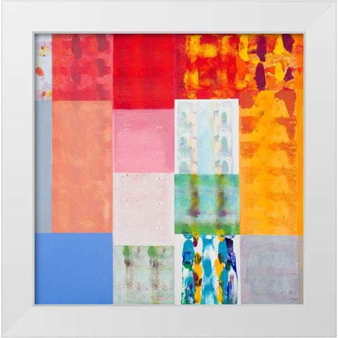 Patch of Color White Modern Wood Framed Art Print by Khorasani, Hooshang
