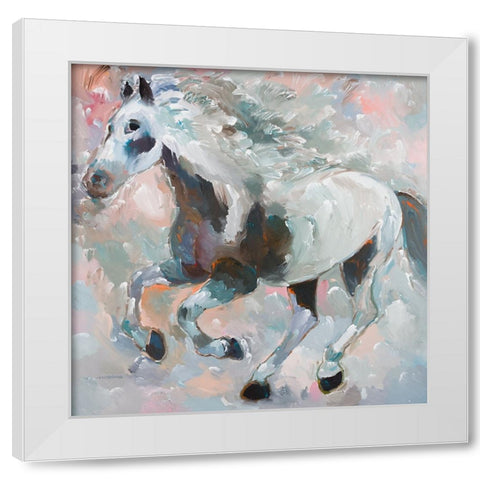 Night Thunder White Modern Wood Framed Art Print by Khorasani, Hooshang