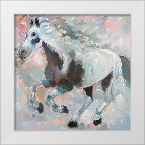 Night Thunder White Modern Wood Framed Art Print by Khorasani, Hooshang