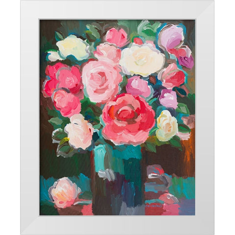 Rose Garden White Modern Wood Framed Art Print by Khorasani, Hooshang