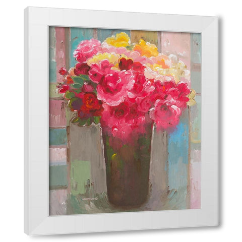 Bouquet of Roses White Modern Wood Framed Art Print by Khorasani, Hooshang