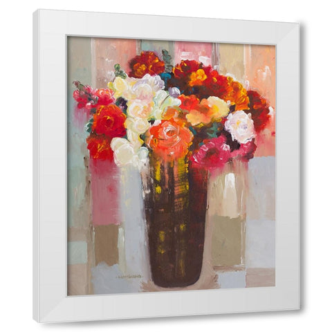 Rose Romance White Modern Wood Framed Art Print by Khorasani, Hooshang