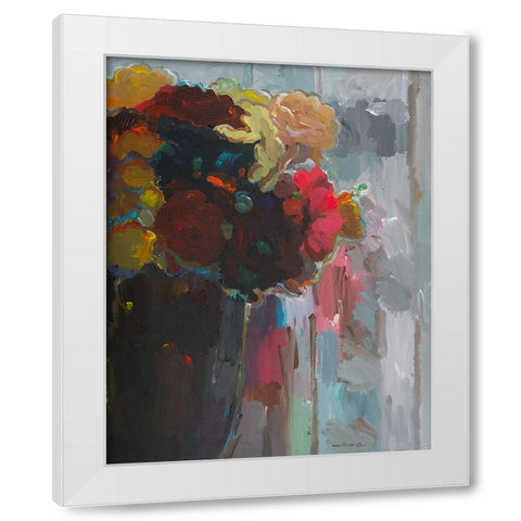 Asymmetrical Bouquet II White Modern Wood Framed Art Print by Khorasani, Hooshang
