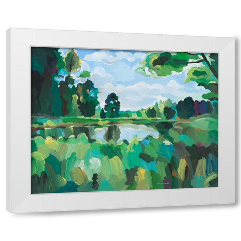Bayou Life White Modern Wood Framed Art Print by Khorasani, Hooshang