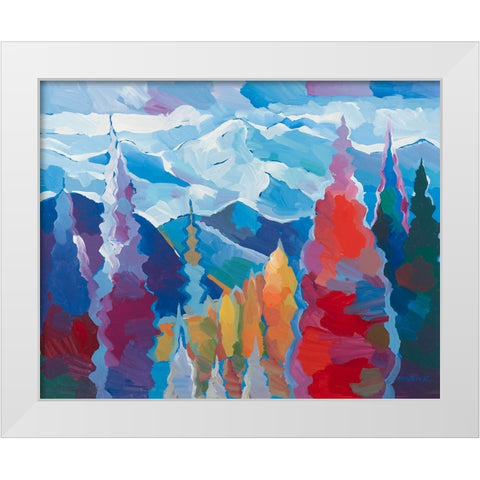 Points of Reverie White Modern Wood Framed Art Print by Khorasani, Hooshang
