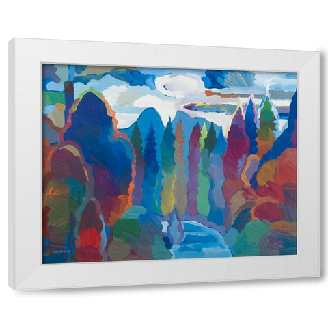 Stream into Consciousness White Modern Wood Framed Art Print by Khorasani, Hooshang
