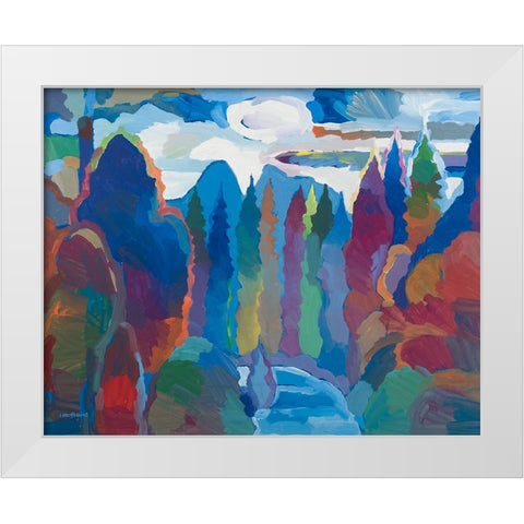 Stream into Consciousness White Modern Wood Framed Art Print by Khorasani, Hooshang