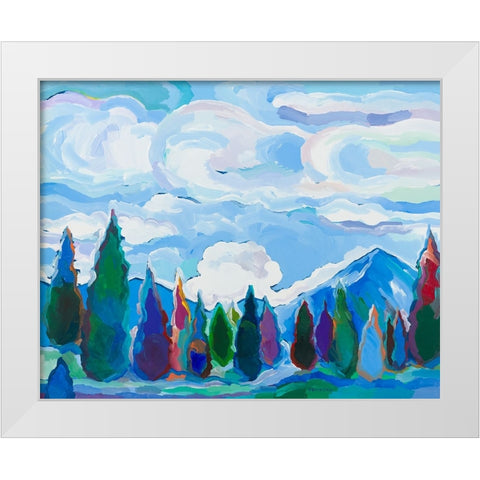 Color and Clouds #4 White Modern Wood Framed Art Print by Khorasani, Hooshang
