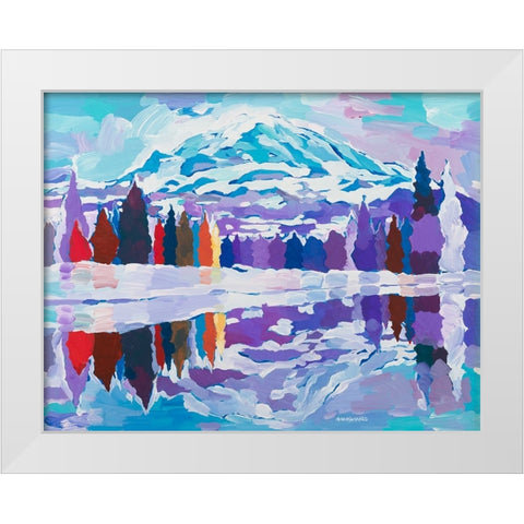 Natures Reflection White Modern Wood Framed Art Print by Khorasani, Hooshang