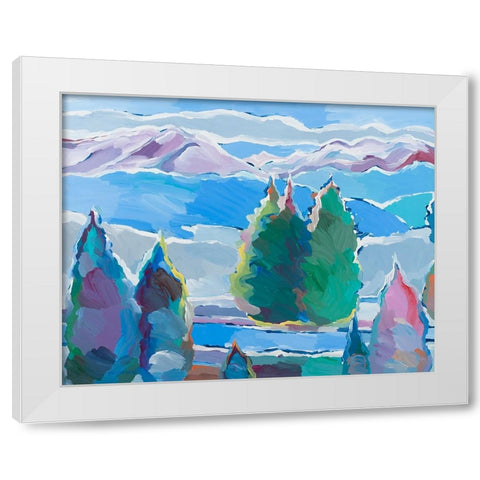Thoughts of Blue White Modern Wood Framed Art Print by Khorasani, Hooshang