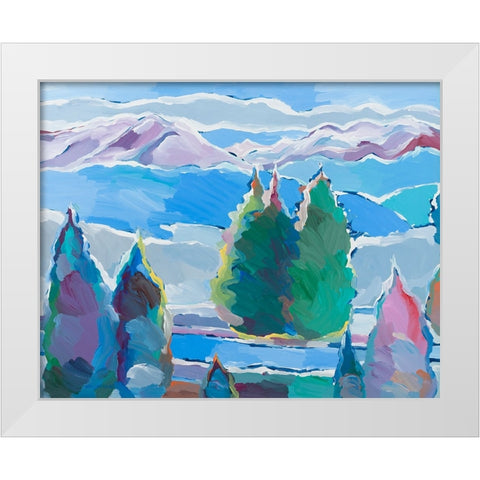 Thoughts of Blue White Modern Wood Framed Art Print by Khorasani, Hooshang