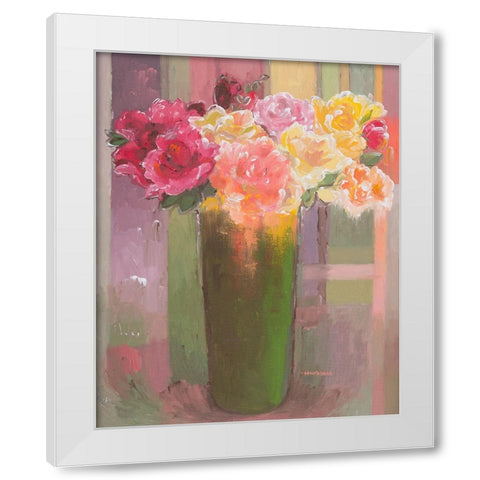 Romantic Roses White Modern Wood Framed Art Print by Khorasani, Hooshang