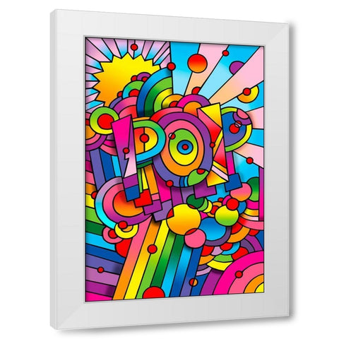 Pop 1 White Modern Wood Framed Art Print by Green, Howie