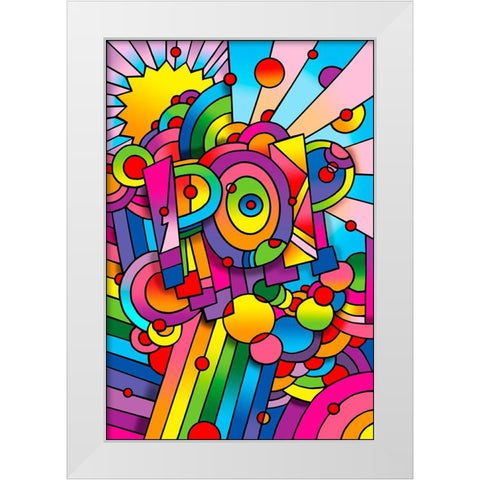 Pop 1 White Modern Wood Framed Art Print by Green, Howie