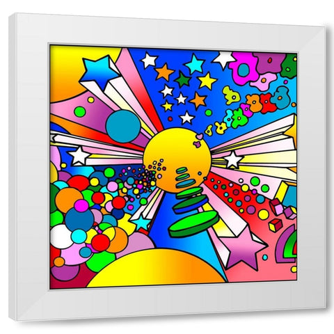 Cosmic Expanding White Modern Wood Framed Art Print by Green, Howie