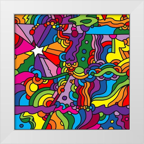 Pop-Art-Mambo-216A White Modern Wood Framed Art Print by Green, Howie