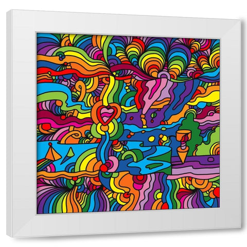 Pop-Art-Mambo-216B White Modern Wood Framed Art Print by Green, Howie