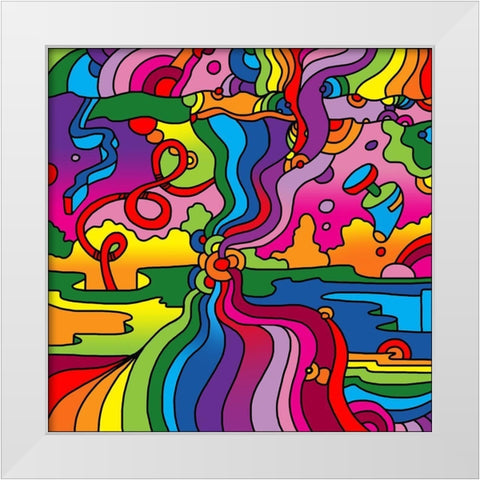 Pop-Art-Mambo-216C White Modern Wood Framed Art Print by Green, Howie