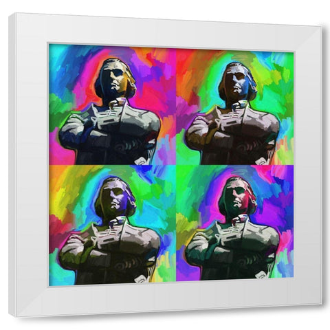 Sam Adams Pop Art White Modern Wood Framed Art Print by Green, Howie