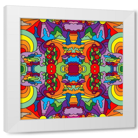 Psychadelic-landscape-1017 White Modern Wood Framed Art Print by Green, Howie