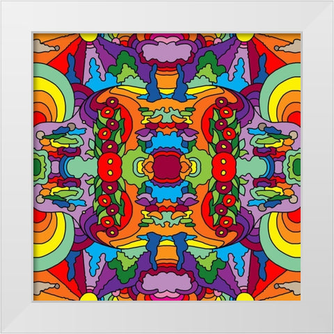 Psychadelic-landscape-1017 White Modern Wood Framed Art Print by Green, Howie