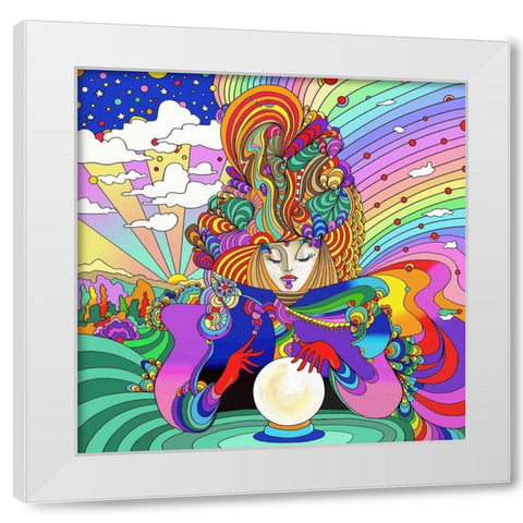 Fortune Teller White Modern Wood Framed Art Print by Green, Howie
