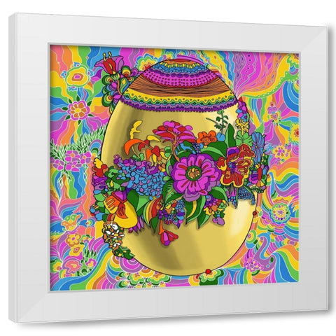 Easter Egg Flowers White Modern Wood Framed Art Print by Green, Howie