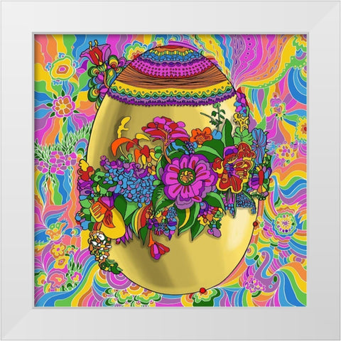 Easter Egg Flowers White Modern Wood Framed Art Print by Green, Howie