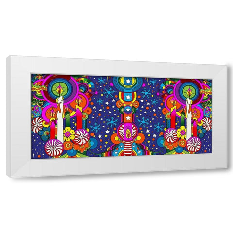 Holiday Candles Panorama White Modern Wood Framed Art Print by Green, Howie